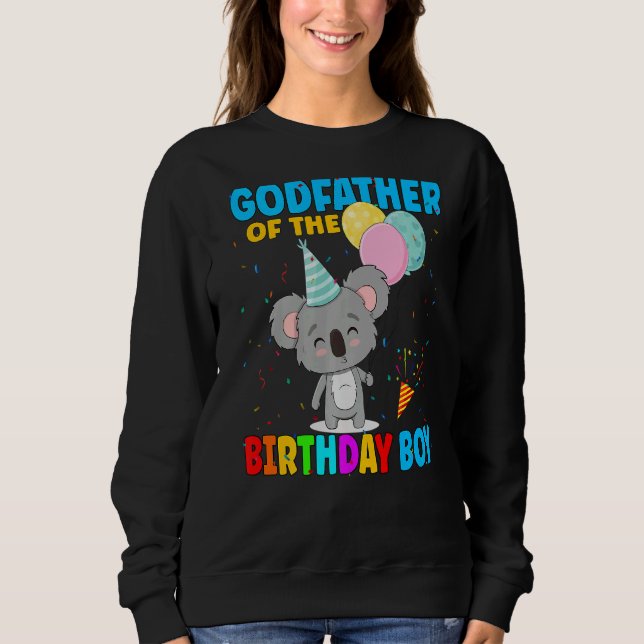 Sweatshirt Parrain De L'Anniversaire Boy Koala Bear Famille K (Devant)