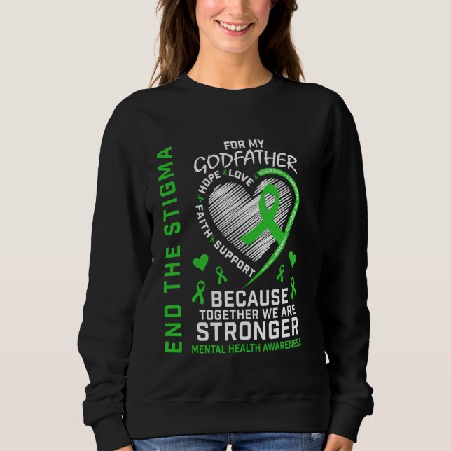 Sweatshirt Parrain du ruban vert Sensibilisation à la santé m (Devant)