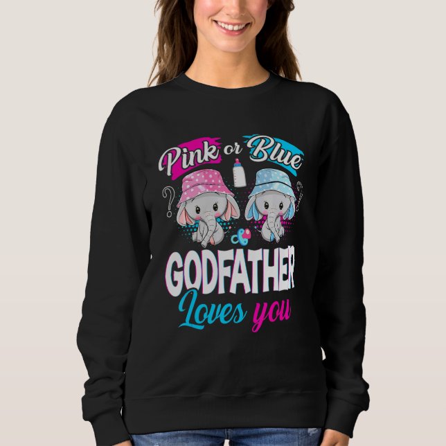 Sweatshirt Parrain Rose Ou Bleu Vous Aime Eléphants Bébé Ge (Devant)