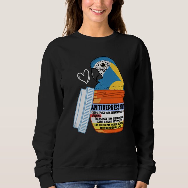 Sweatshirt Parrot antidépresseur mignonne I Bleu gorge Macaw (Devant)