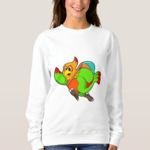 Sweatshirt Parrot as Hiker