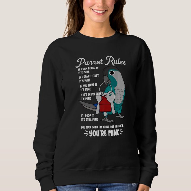Sweatshirt Parrot House Rules C'est à moi I Turquoise Green C (Devant)