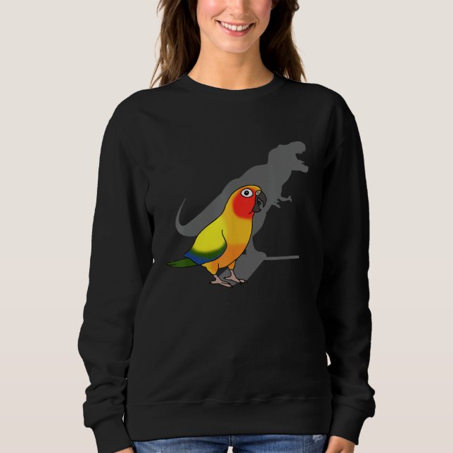 Sweatshirt Parrot mignon, Mèmes d'oiseaux, Drôle T-Rex Sun (Devant)