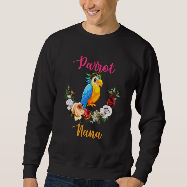 Sweatshirt Parrot Nana Floral Parrot Bow Tie Lover Mother's D (Devant)