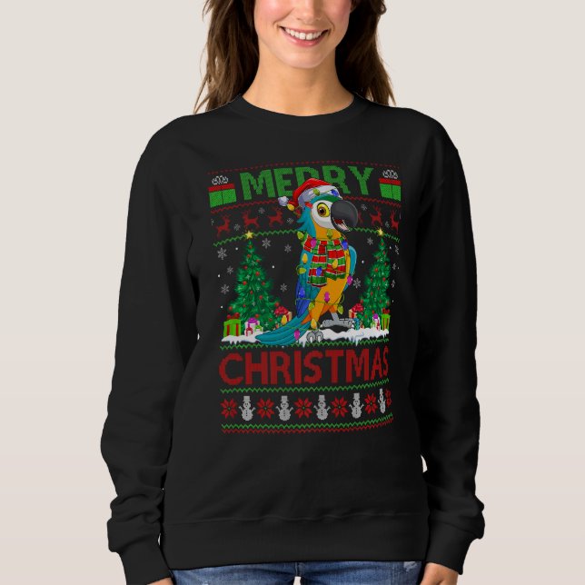 Sweatshirt Parrot Oiseau Xmas Arbre Laide Père Noël Parrot No (Devant)