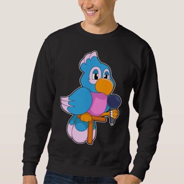 Sweatshirt Parrot Singer Microphone Music (Devant)
