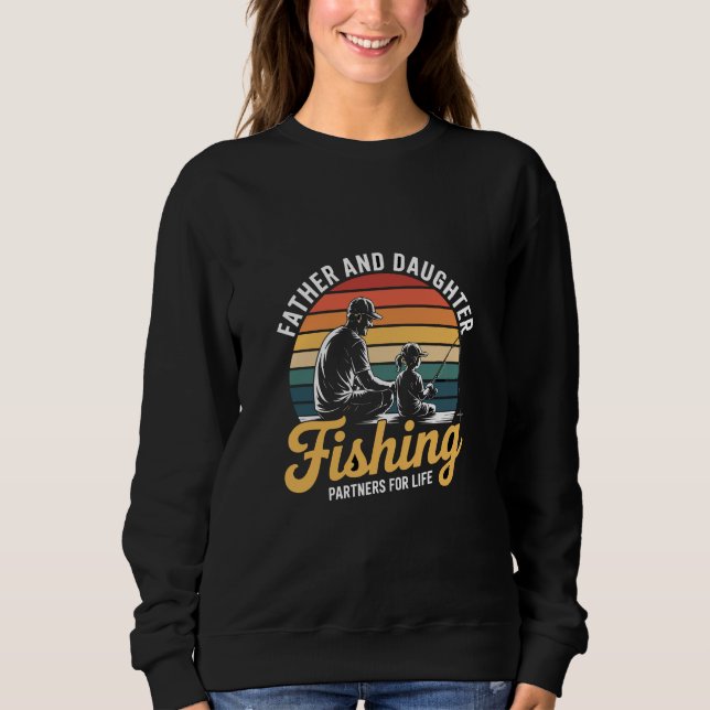 Sweatshirt Partenaires de pêche père et fille (Devant)