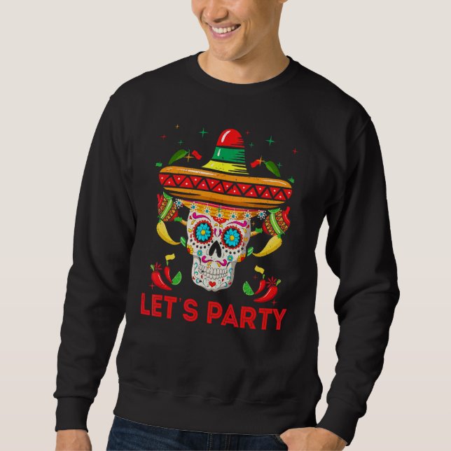 Sweatshirt Parti Sugarskull Mexique Mexicain Happy Cinco De M (Devant)