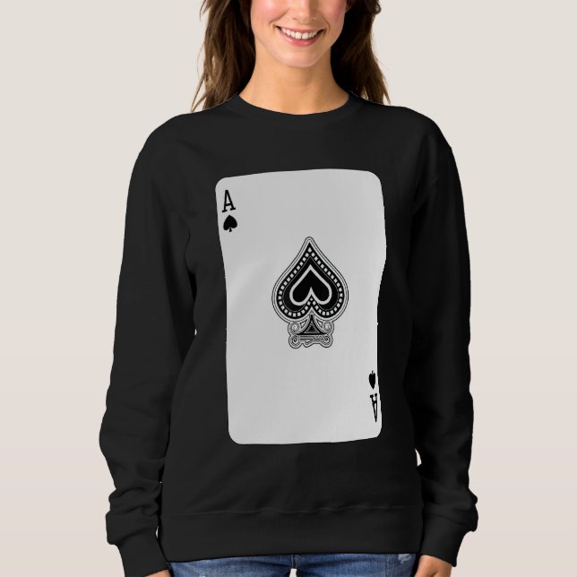 Sweatshirt Partie Ace Of Spades Poker Pro Lucky Player Gagnan (Devant)
