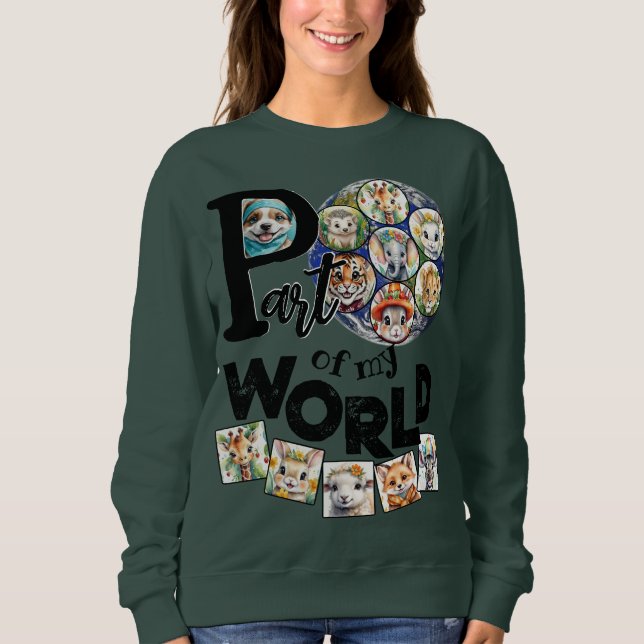 Sweatshirt Partie de ma planète Terre Famille dynamique Texte (Devant)