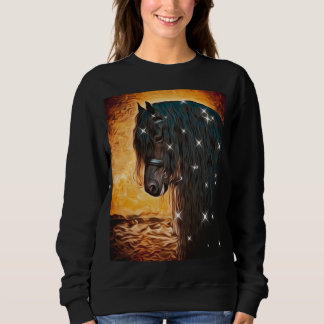 Sweatshirt parties scintillant à cheval