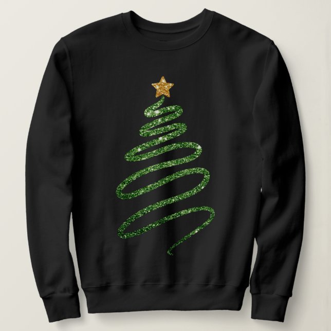 Sweatshirt Parties scintillant festive Arbre de Noël Design C (Design devant)