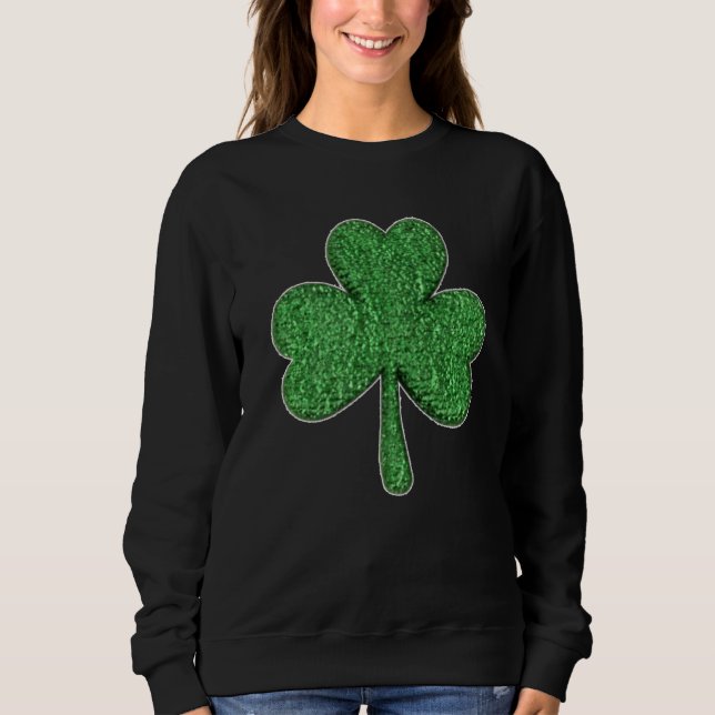 Sweatshirt Parties scintillant verte de la St Patrick-C Shamr (Devant)