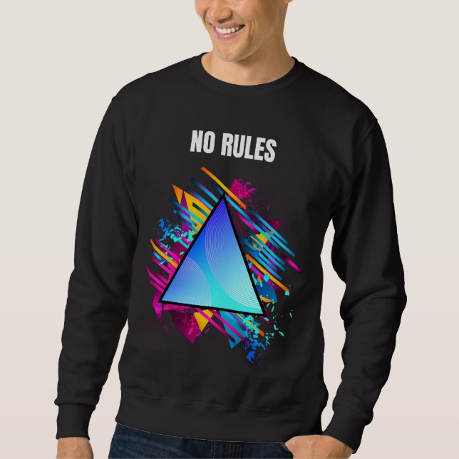Sweatshirt PAS DE RÈGLES – Style Géométrique Néon (Devant)
