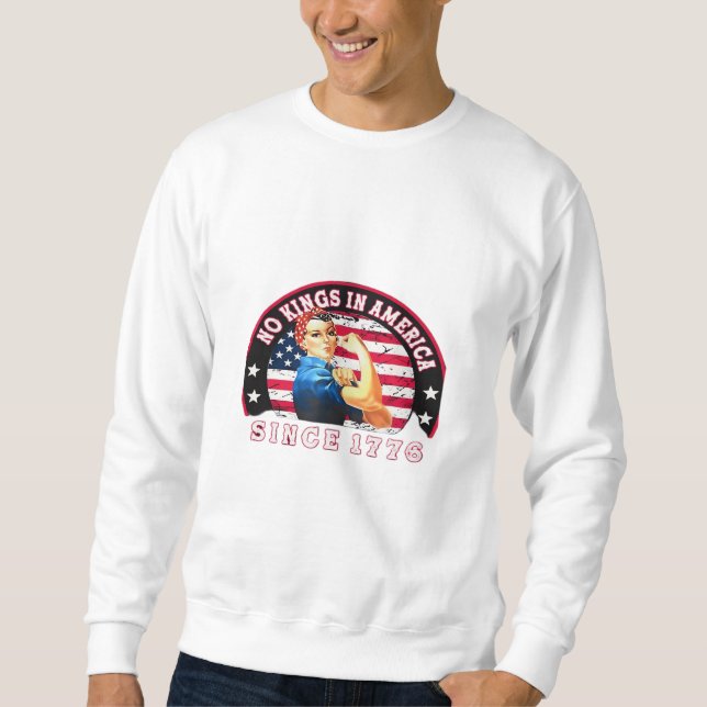 Sweatshirt Pas de rois en Amérique depuis 1776 Drapeau USA Sa (Devant)