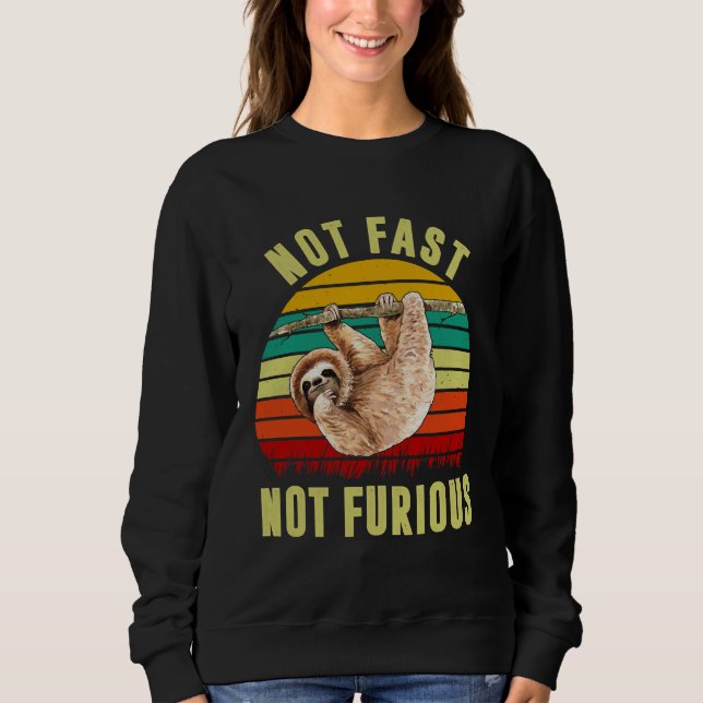 Sweatshirt Pas Fast Pas Furious Funny Sloth 120 (Devant)