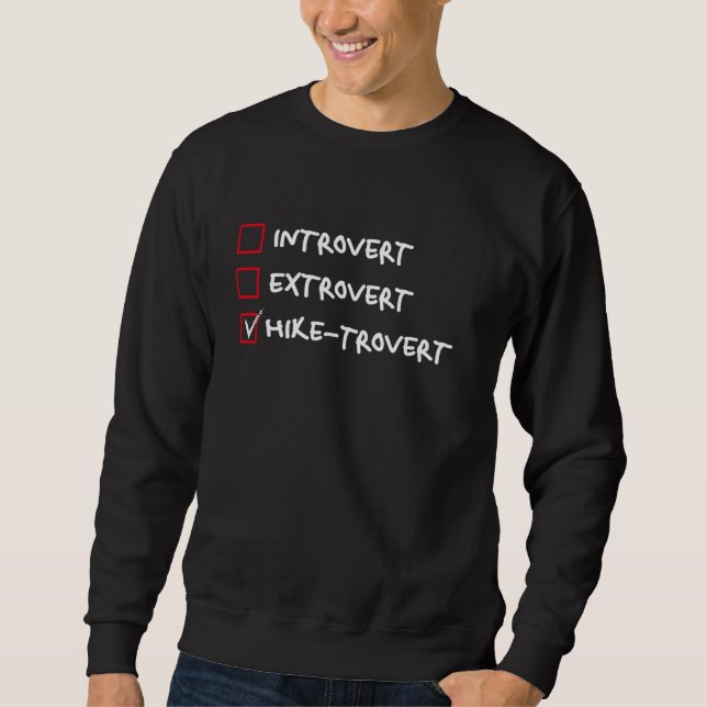 Sweatshirt Pas Introverti Hike-trovert Humour de Randonnée Ex (Devant)