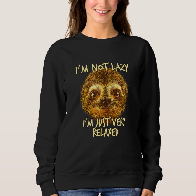 Sweatshirt Pas Lazy Juste Très Relaxé Sloth Randonnée Randonn (Devant)