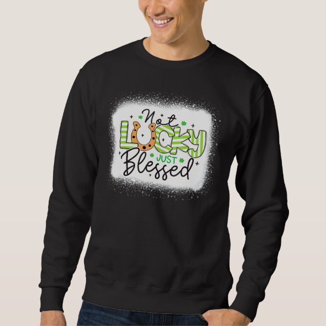 Sweatshirt Pas Lucky Juste Heureux Bleached Shamrock St Patri (Devant)