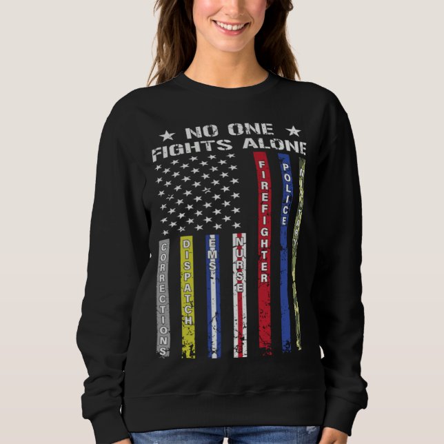 Sweatshirt Pas un seul ne se bat seul u2013 Corrections u2013 (Devant)