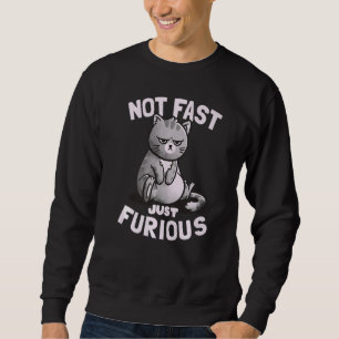 Sweatshirt Pas Vite Juste Furieux Mignonne Chat Drôle