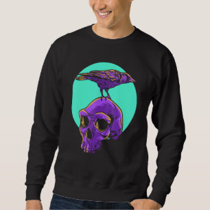 Sweatshirt Pastel Goth Corbeau Crâne Emo Punk Oiseau gothique