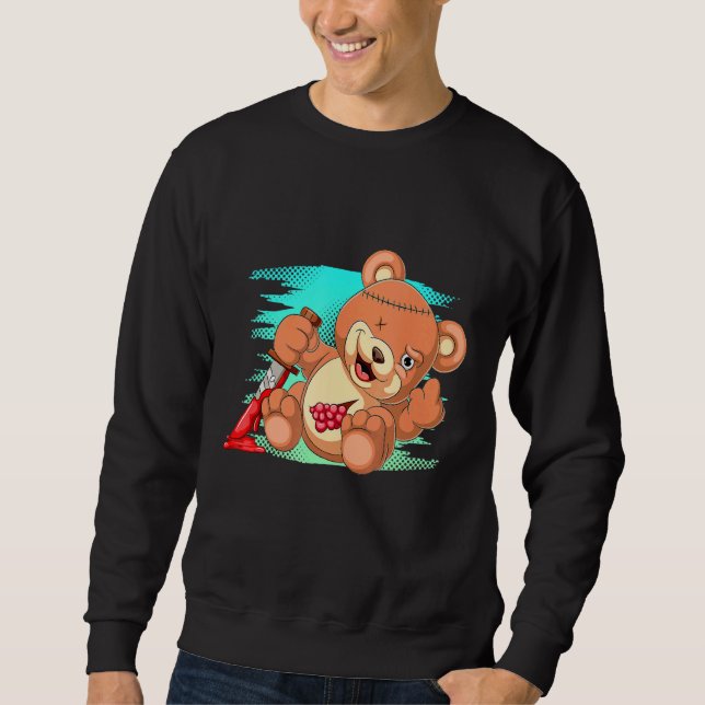 Sweatshirt Pastel Goth Evil Animal Déplaisant Ours en Teddy (Devant)