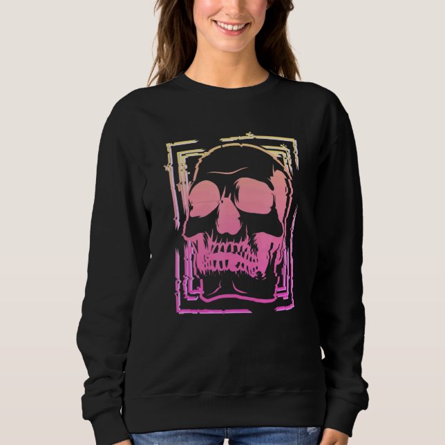 Sweatshirt Pastel Goth Glitch Skull Grunge Emo Vaporwave Skul (Devant)