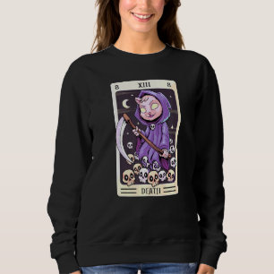 Sweatshirt Pastel Goth Tarot Card The Death Grim Reaper Chat