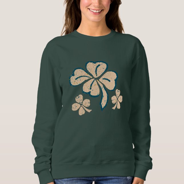 Sweatshirt Pastel Lucky Shamrock Clover Saint Patrick`s Day (Devant)