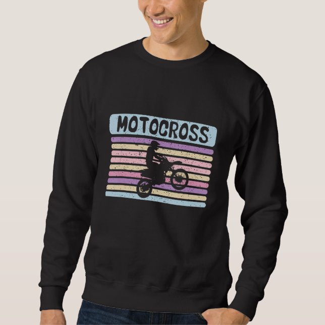 Sweatshirt Pastel Motocross Vintage Dirt Track Racing Biking (Devant)