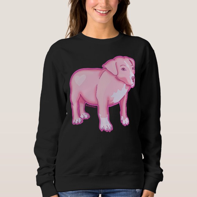 Sweatshirt Pastel Pitbull rose (Devant)