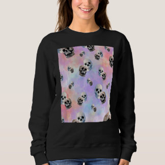 Sweatshirt Pastel Tie Dye Skeleton Motif