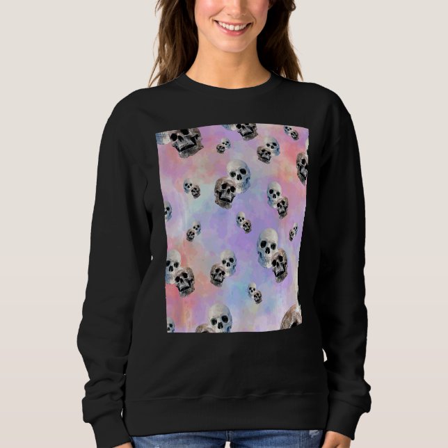 Sweatshirt Pastel Tie Dye Skeleton Motif (Devant)
