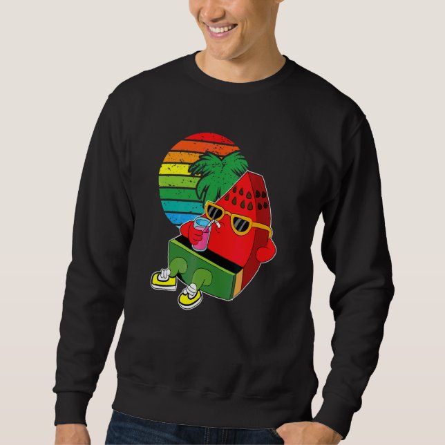 Sweatshirt Pastèque d'été esthétique (Devant)