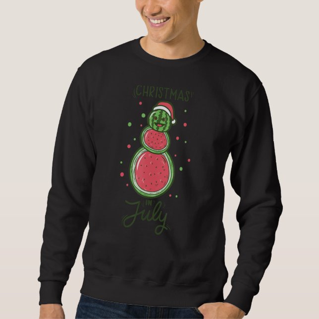 Sweatshirt Pastèque Snowman Noël En Juillet Mal Été C (Devant)