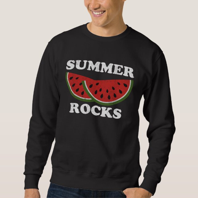 Sweatshirt Pastèques Rétro Mignonnes des Rochers d'Été Pastèq (Devant)