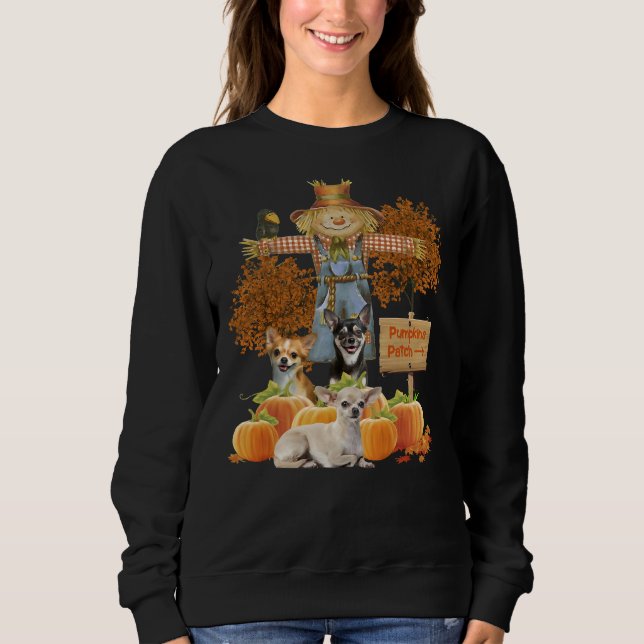 Sweatshirt Patch Citrouille du Chihuahua (Devant)