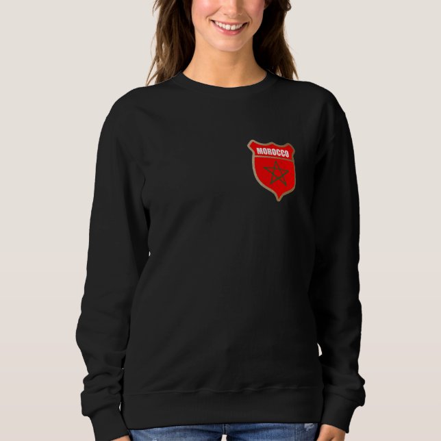 Sweatshirt Patch de drapeau du Maroc pour les Marocains et ce (Devant)