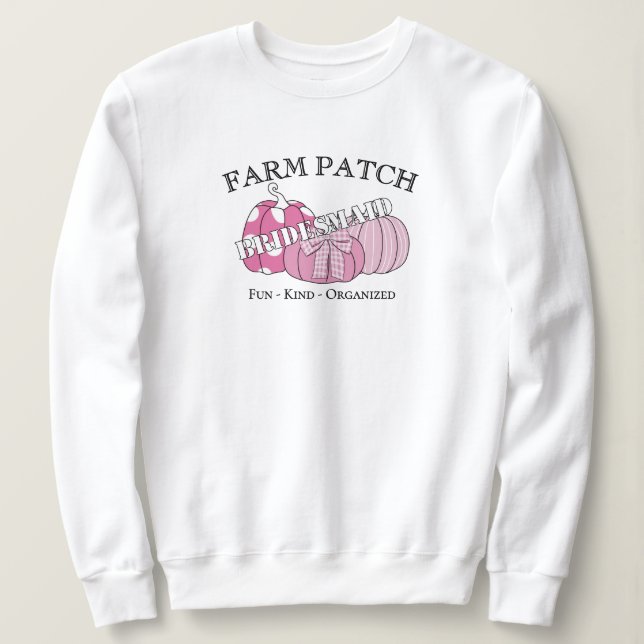 Sweatshirt Patch de la ferme de demoiselle d'honneur automne  (Design devant)