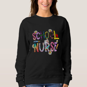 Sweatshirt Patch Médical Fleur Nursing léopard Jour De l'Écol