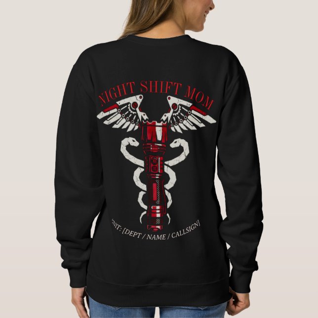 Sweatshirt Patch Tactique Sac à Matériel Maman Médecine d'Uni (Dos)