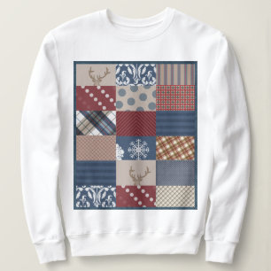 Sweatshirt Patchwork de jour d'hiver