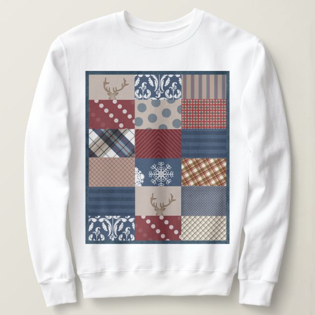 Sweatshirt Patchwork de jour d'hiver (Design devant)