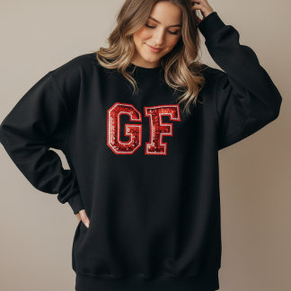 Sweatshirt patchwork sequin Saint-Valentin