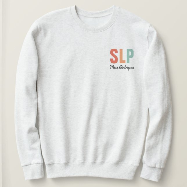 Sweatshirt Pathologiste de la parole SLP rétro personnalisée (Design devant)