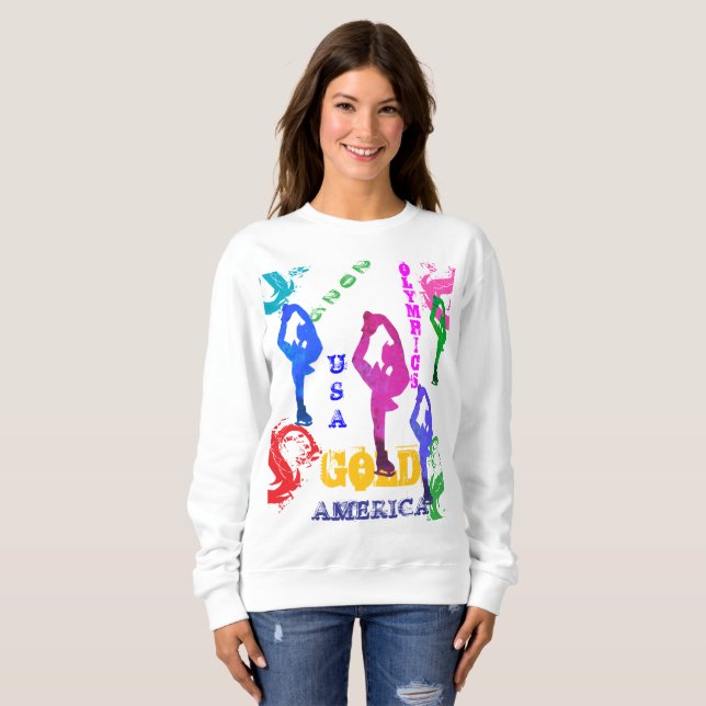 SWEATSHIRT PATINAGE ARTISTIQUE OLYMPIQUE (Devant entier)