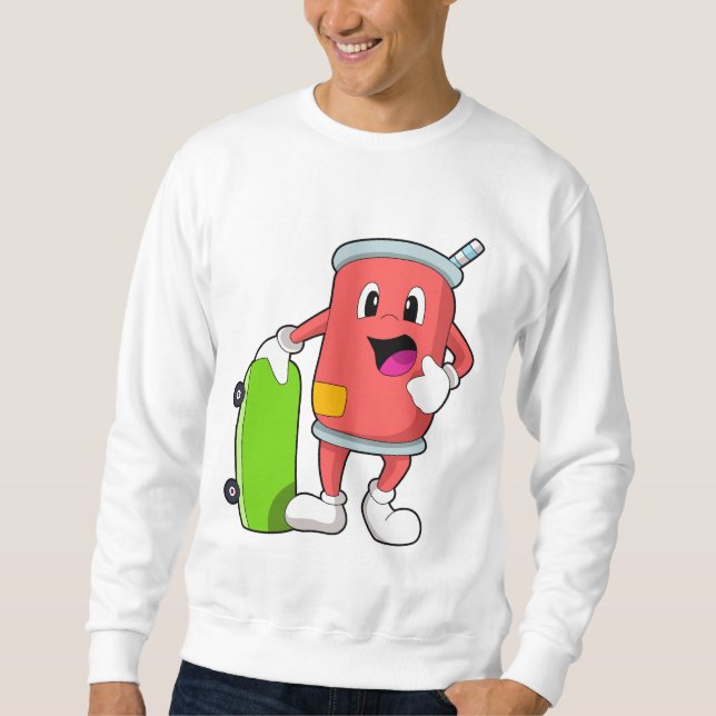 Sweatshirt Patinage avec skateboard (Devant)