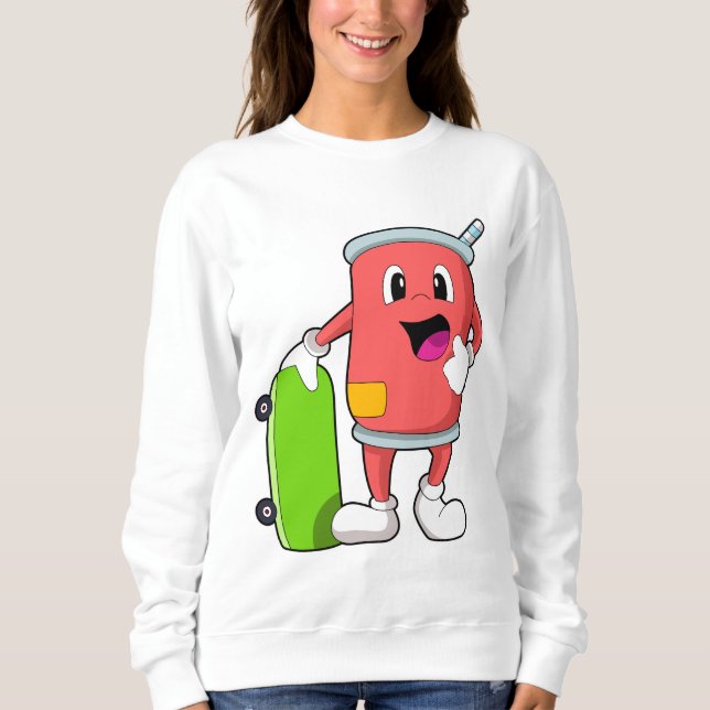 Sweatshirt Patinage avec skateboard (Devant)