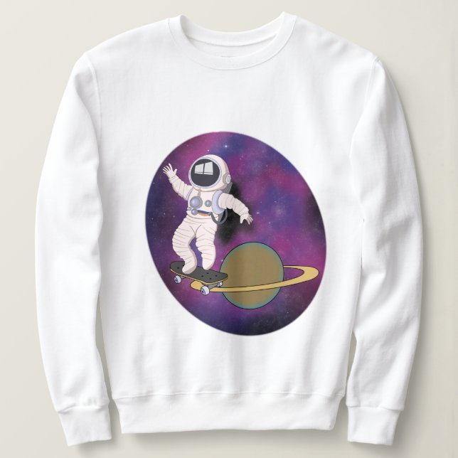 Sweatshirt Patinage d'astronautes dans l'espace (Design devant)
